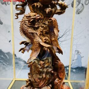 Cá chép hóa rồng gỗ sưa
