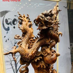 Cá chép hóa rồng gỗ sưa