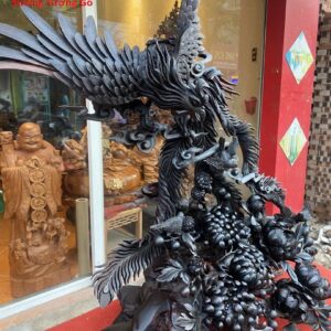 Phượng Hoàng lửa gỗ trắc đỏ đen.