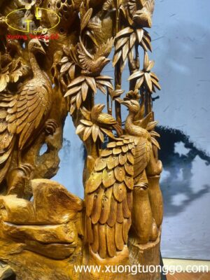 Phu thê viên mãn gỗ hương.
