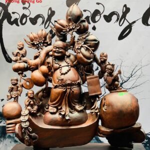 Di Lặc ngũ tiểu đứng vàng trắc