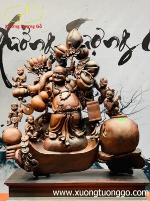 Di Lặc ngũ tiểu đứng vàng trắc