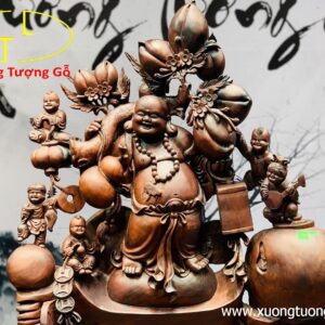 Di Lặc ngũ tiểu đứng vàng trắc