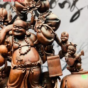 Di Lặc ngũ tiểu đứng vàng trắc