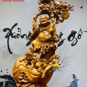 Di Lặc ngũ phúc vác cành đào gỗ hương ta.