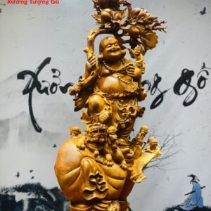Di Lặc ngũ phúc vác cành đào gỗ hương ta.