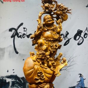 Di Lặc ngũ phúc vác cành đào gỗ hương ta.