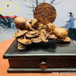 Cặp heo gỗ sưa