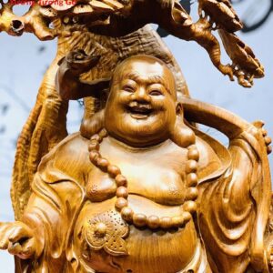 Di Lặc nhị tiểu gánh gậy như ý đứng tùng gỗ hương ta.