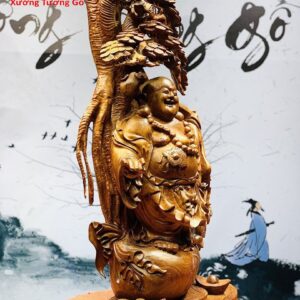 Di Lặc nhị tiểu gánh gậy như ý đứng tùng gỗ hương ta.