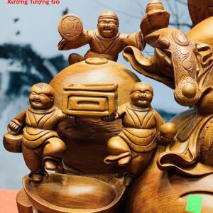Di Lặc ngũ tiểu ngồi bao tiền gỗ hương.