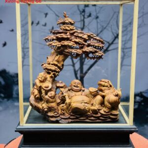 Di Lặc nhị tiểu ngồi tùng gỗ sưa.