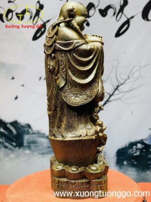 Di Lặc chúc phúc gỗ mun đuôi công