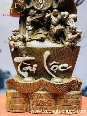 Di Lặc chúc phúc gỗ mun đuôi công