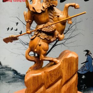Quan Công cưỡi ngựa gỗ hương.