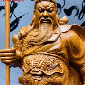 Quan công cầm đao gỗ hương.