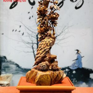 Phu thê viên mãn gỗ sưa đỏ.