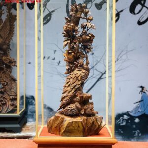 Phu thê viên mãn gỗ sưa đỏ.