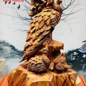 Phu thê viên mãn gỗ sưa đỏ.