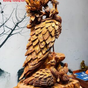 Phu thê viên mãn gỗ sưa đỏ.