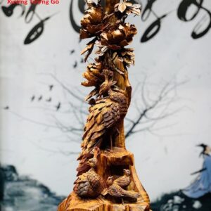 Phu thê viên mãn gỗ sưa đỏ.