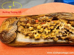 Cầu hoa mai chim trĩ gỗ sưa