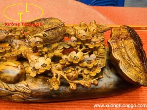 Cầu hoa mai chim trĩ gỗ sưa