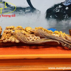Cầu hoa mai chim trĩ gỗ sưa