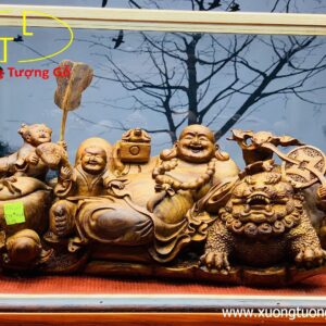 Di lặc tam tiểu nhị nghê gỗ sưa
