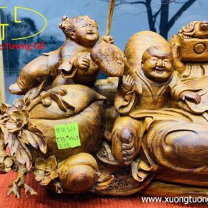Di lặc tam tiểu nhị nghê gỗ sưa