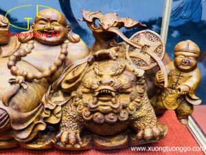 Di lặc tam tiểu nhị nghê gỗ sưa