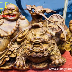 Di lặc tam tiểu nhị nghê gỗ sưa