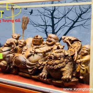 Di lặc tam tiểu nhị nghê gỗ sưa