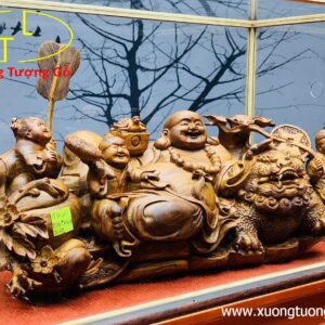 Di lặc tam tiểu nhị nghê gỗ sưa