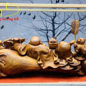 Di lặc tam tiểu nhị nghê gỗ sưa