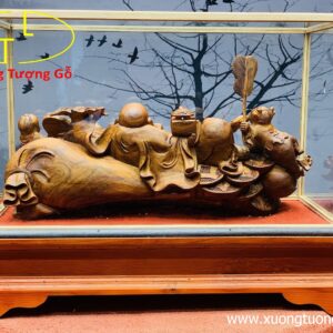Di lặc tam tiểu nhị nghê gỗ sưa