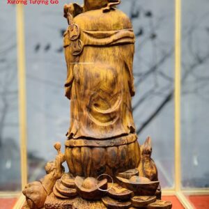 Di Lặc chúc phúc nhị tiểu dị nghê gỗ sưa