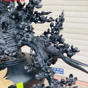 Bình hoa mai gỗ mun sừng Khánh Hòa