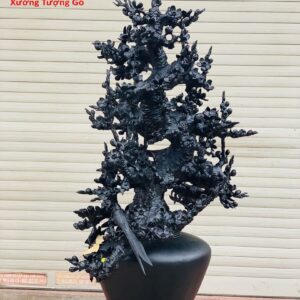 Bình hoa mai gỗ mun sừng Khánh Hòa