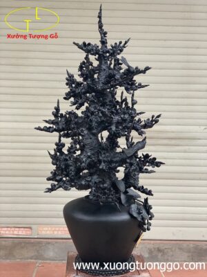 Bình hoa mai gỗ mun sừng Khánh Hòa