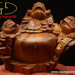 Tam cóc chấn chum tiền tài lộc gỗ hương