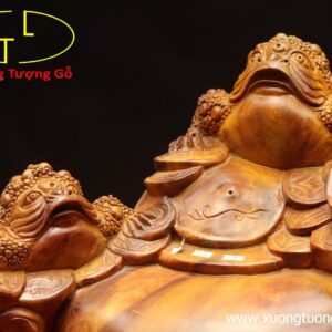 Tam cóc chấn chum tiền tài lộc gỗ hương