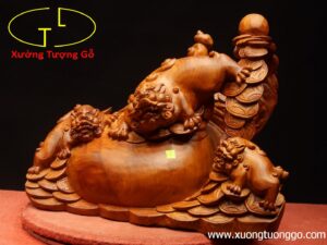 Tam nghê trấn chum tiền gỗ hương