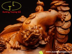 Tam nghê trấn chum tiền gỗ hương