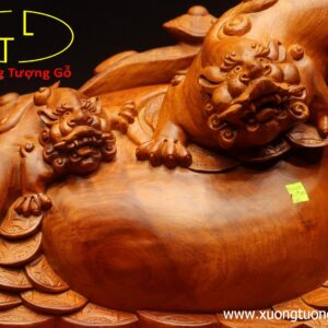 Tam nghê trấn chum tiền gỗ hương