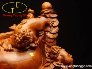 Tam nghê trấn chum tiền gỗ hương