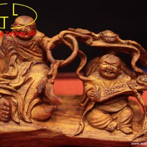 Di Lặc ngũ tiểu bao tiền gỗ sưa.