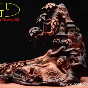 Nhất tâm bái Phật gỗ trắc.