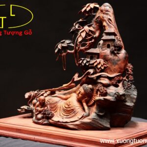Nhất tâm bái Phật gỗ trắc.