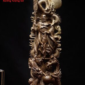Quan công ngự Tam long gỗ mun đuôi công.